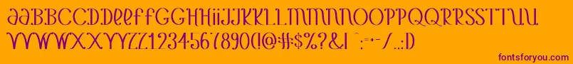 YetAnotherUnbrandedBanana Font – Purple Fonts on Orange Background