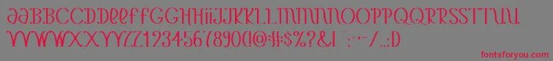 YetAnotherUnbrandedBanana-Schriftart – Rote Schriften auf grauem Hintergrund