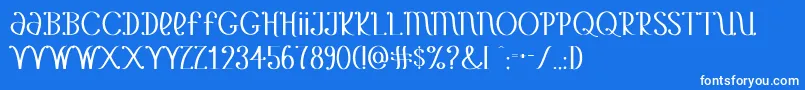 フォントYetAnotherUnbrandedBanana – 青い背景に白い文字