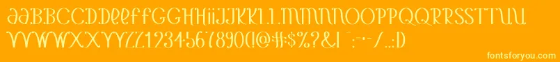 YetAnotherUnbrandedBanana Font – Yellow Fonts on Orange Background