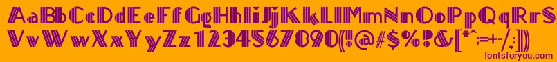 Titanick Font – Purple Fonts on Orange Background