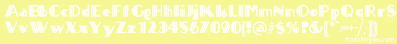 Titanick Font – White Fonts on Yellow Background