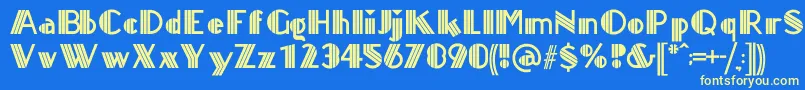 Titanick Font – Yellow Fonts on Blue Background