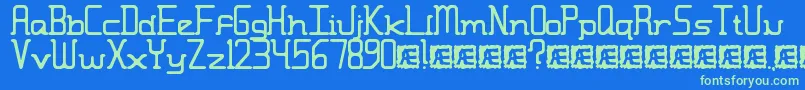 MoronicMisfireBrk Font – Green Fonts on Blue Background