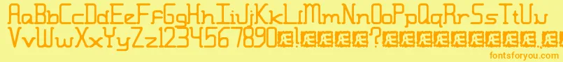 MoronicMisfireBrk Font – Orange Fonts on Yellow Background