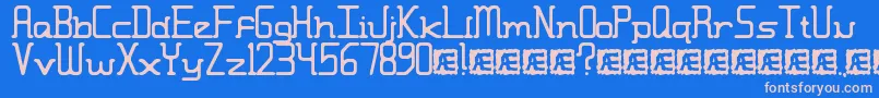 MoronicMisfireBrk Font – Pink Fonts on Blue Background