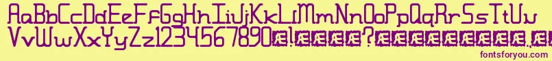 MoronicMisfireBrk Font – Purple Fonts on Yellow Background