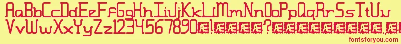 MoronicMisfireBrk Font – Red Fonts on Yellow Background