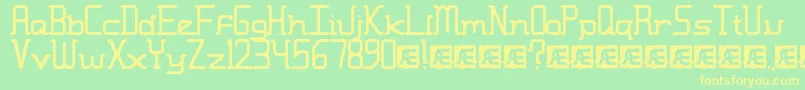 MoronicMisfireBrk Font – Yellow Fonts on Green Background