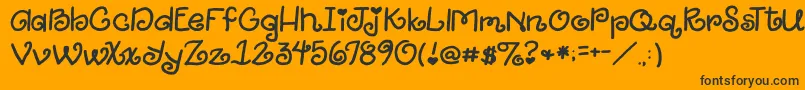 2peasGiggle Font – Black Fonts on Orange Background