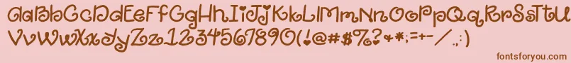 2peasGiggle Font – Brown Fonts on Pink Background