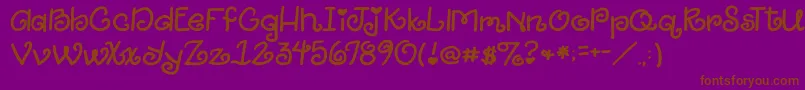 2peasGiggle Font – Brown Fonts on Purple Background