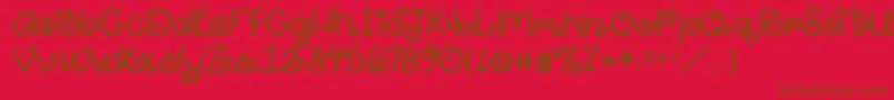 2peasGiggle Font – Brown Fonts on Red Background