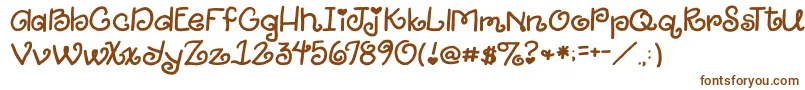Шрифт 2peasGiggle – коричневые шрифты на белом фоне