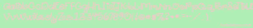 2peasGiggle Font – Pink Fonts on Green Background
