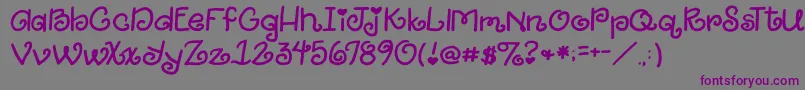 Шрифт 2peasGiggle – фиолетовые шрифты на сером фоне