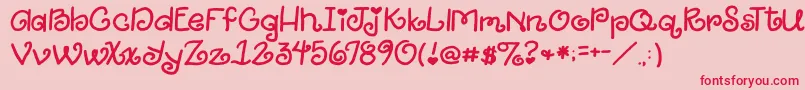 2peasGiggle Font – Red Fonts on Pink Background