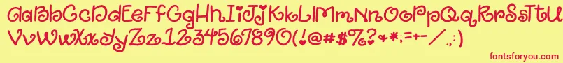 2peasGiggle Font – Red Fonts on Yellow Background