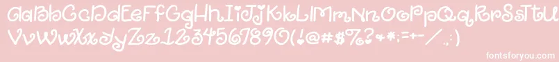 2peasGiggle Font – White Fonts on Pink Background