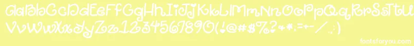 2peasGiggle Font – White Fonts on Yellow Background