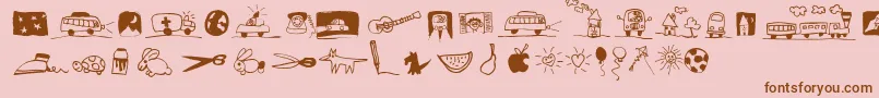 Подробнее о шрифте PfkidsLilstuff Шрифт PfkidsLilstuff – коричневые шрифты на розовом фоне