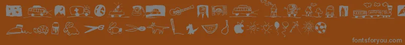 PfkidsLilstuff Font – Gray Fonts on Brown Background