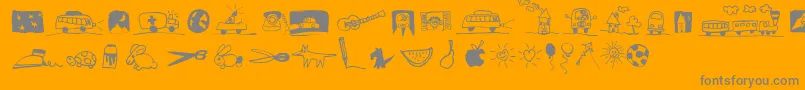 PfkidsLilstuff Font – Gray Fonts on Orange Background