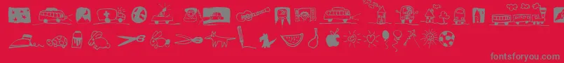 PfkidsLilstuff Font – Gray Fonts on Red Background