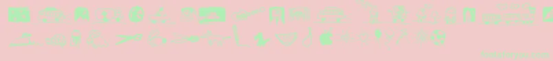 Fonte PfkidsLilstuff – fontes verdes em um fundo rosa