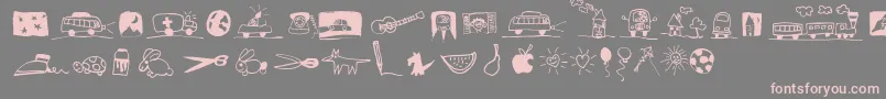 PfkidsLilstuff Font – Pink Fonts on Gray Background
