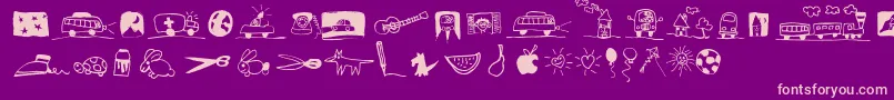 Шрифт PfkidsLilstuff – розовые шрифты на фиолетовом фоне