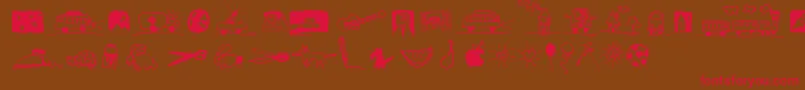 PfkidsLilstuff Font – Red Fonts on Brown Background