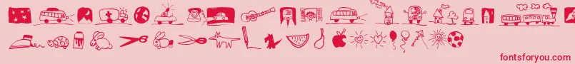 PfkidsLilstuff Font – Red Fonts on Pink Background