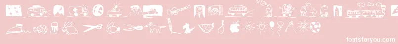 PfkidsLilstuff Font – White Fonts on Pink Background