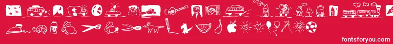PfkidsLilstuff Font – White Fonts on Red Background