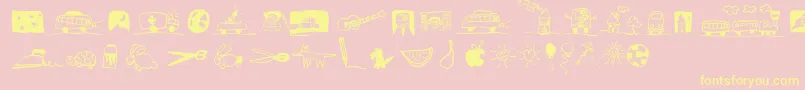 More about PfkidsLilstuff Font PfkidsLilstuff Font – Yellow Fonts on Pink Background