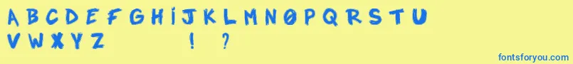 Notadroplight Font – Blue Fonts on Yellow Background