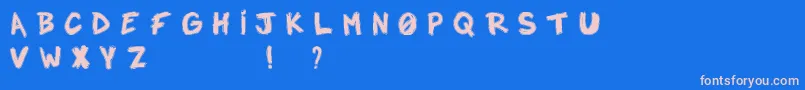 Notadroplight Font – Pink Fonts on Blue Background