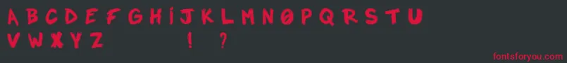 フォントNotadroplight – 黒い背景に赤い文字