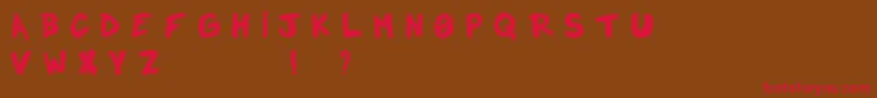 Notadroplight-Schriftart – Rote Schriften auf braunem Hintergrund