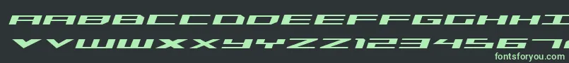 TriremeExpandedItalic Font – Green Fonts on Black Background