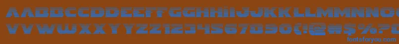 フォントIndigodemongrad – 茶色の背景に青い文字