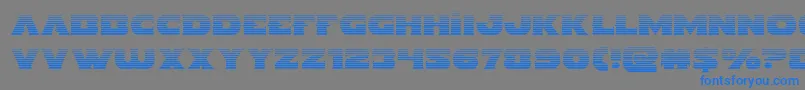 フォントIndigodemongrad – 灰色の背景に青い文字