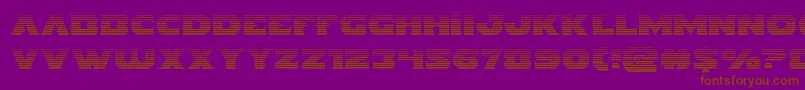 フォントIndigodemongrad – 紫色の背景に茶色のフォント