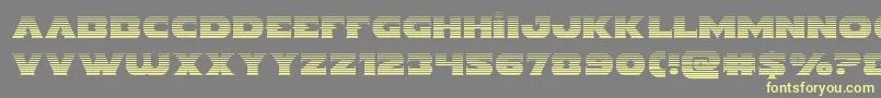 Indigodemongrad-Schriftart – Gelbe Schriften auf grauem Hintergrund