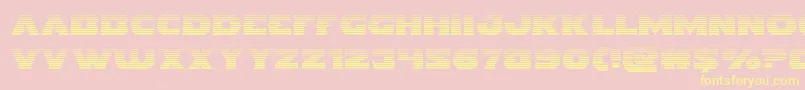 フォントIndigodemongrad – 黄色のフォント、ピンクの背景
