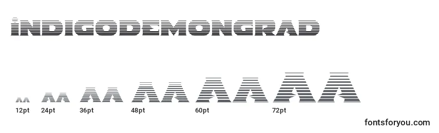 Размеры шрифта Indigodemongrad