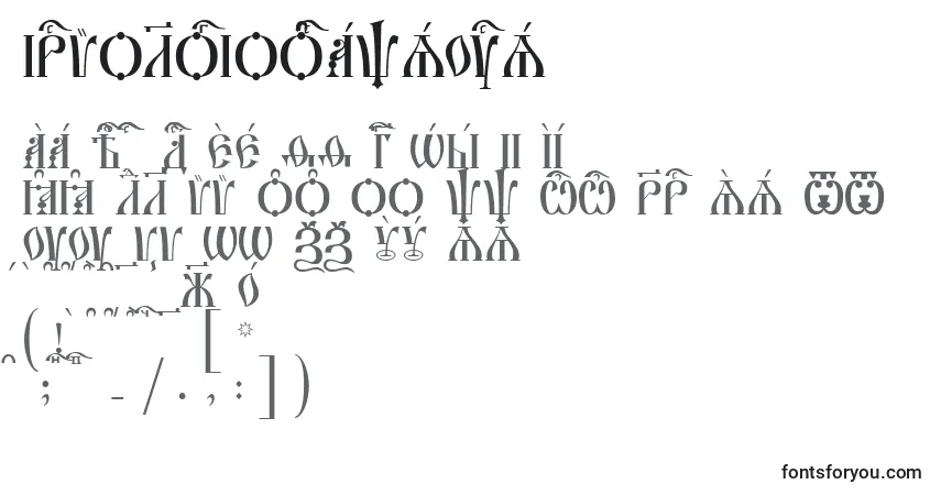 Fuente IrmologionCapsUcs - alfabeto, números, caracteres especiales