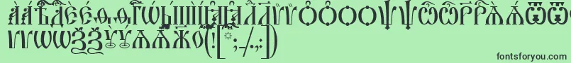IrmologionCapsUcs-Schriftart – Schwarze Schriften auf grünem Hintergrund