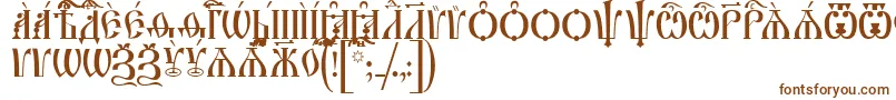 Шрифт IrmologionCapsUcs – коричневые шрифты на белом фоне